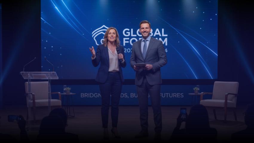 Titulný obrázok Moderátorská dvojica na športové podujatie v lokalite Senica